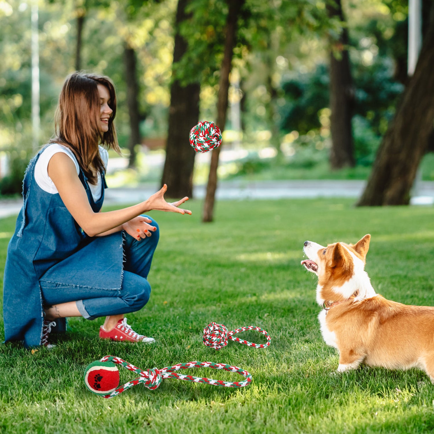 Set Of 5Pcs Dog Rope Chew Toys Dog Interactive Toys Set For Puppy Small Medium Aggressive Chewers Dogs Training Teething Playing