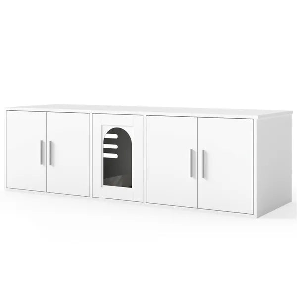 Hidden Cat Litter Box Cabinet, Privacy Enclosure + Cat House + TV Stand/Side Table, 310LBS Tabletop Capacity