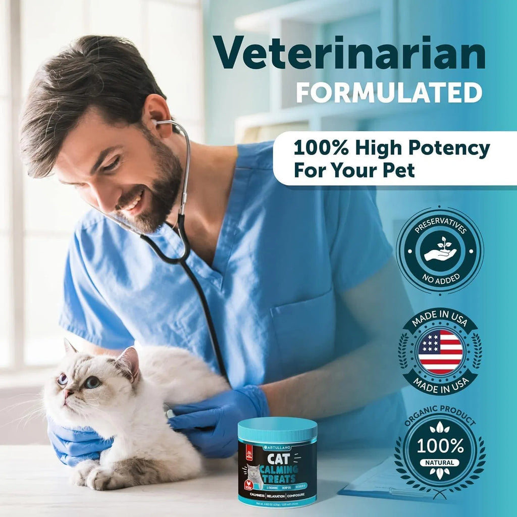 Do Not Sell On Amazon Hemp Cat Calming Treats For Stress & Anxiety Relief Cat Kittens Melatonin