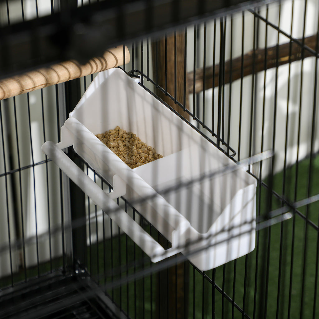 55" 2 In 1 Bird Cage Aviary Parakeet House for finches, budgies with Wheels, Black