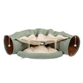 Cat's Telescopic Tunnel Cushioned Bed Pet Nest Teasing Balls Zipper Connection Feline Supplies