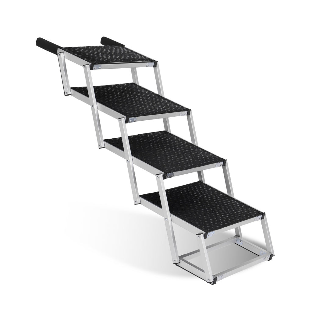 Foldable Dog Ramp For Cars, SUVs, Trucks, Portable Pet Dog Stairs For Large Dogs With Non-Slip Surface  Reinforced Design, Lightweight Yet Sturdy Supports Up To 250lbs