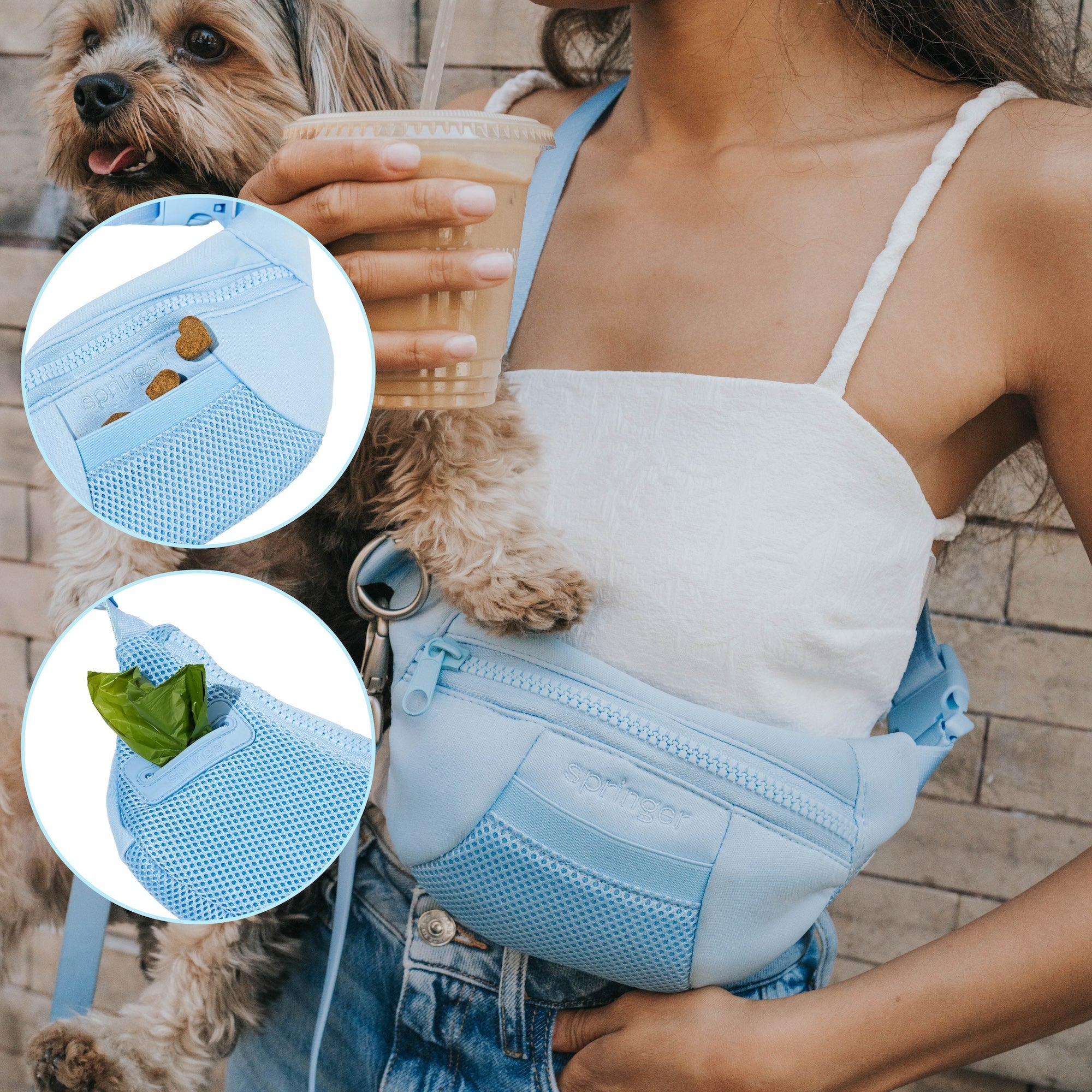 Original Hands-Free Neoprene Dog Walking Bag with 4ft Leash
