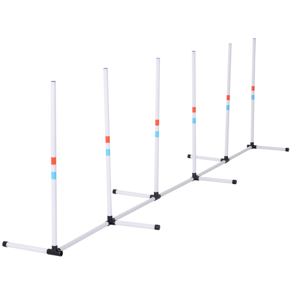 Sturdy Dog Weaves Poles Pet Speed and Agility Equipment Dogs Obstacle Outdoor w/ Storage Bag