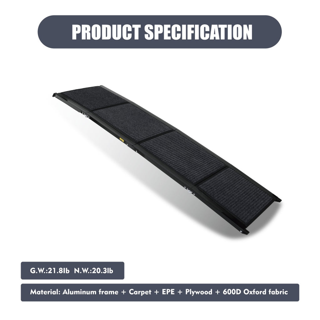 Dog Ramp For Car 71 Long  19.5 Wide Portable Dog Ramps For Large Dogs With Non-Slip Rug Surface Dog Car Ramp For SUV Car  Truck, Folding Dog Ramp Up To 250LBS