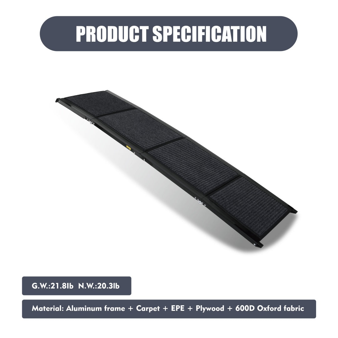 Dog Ramp For Car 71 Long  19.5 Wide Portable Dog Ramps For Large Dogs With Non-Slip Rug Surface Dog Car Ramp For SUV Car  Truck, Folding Dog Ramp Up To 250LBS