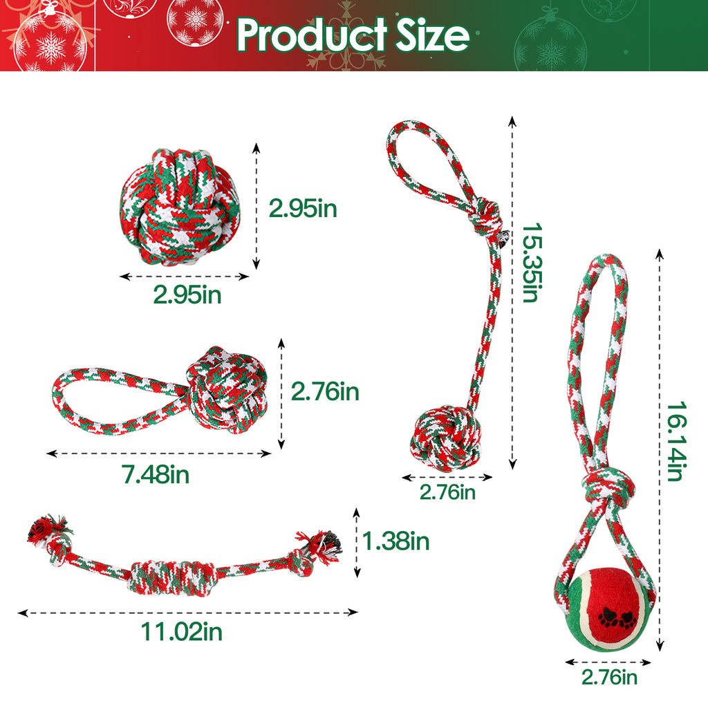 Set Of 5Pcs Dog Rope Chew Toys Dog Interactive Toys Set For Puppy Small Medium Aggressive Chewers Dogs Training Teething Playing
