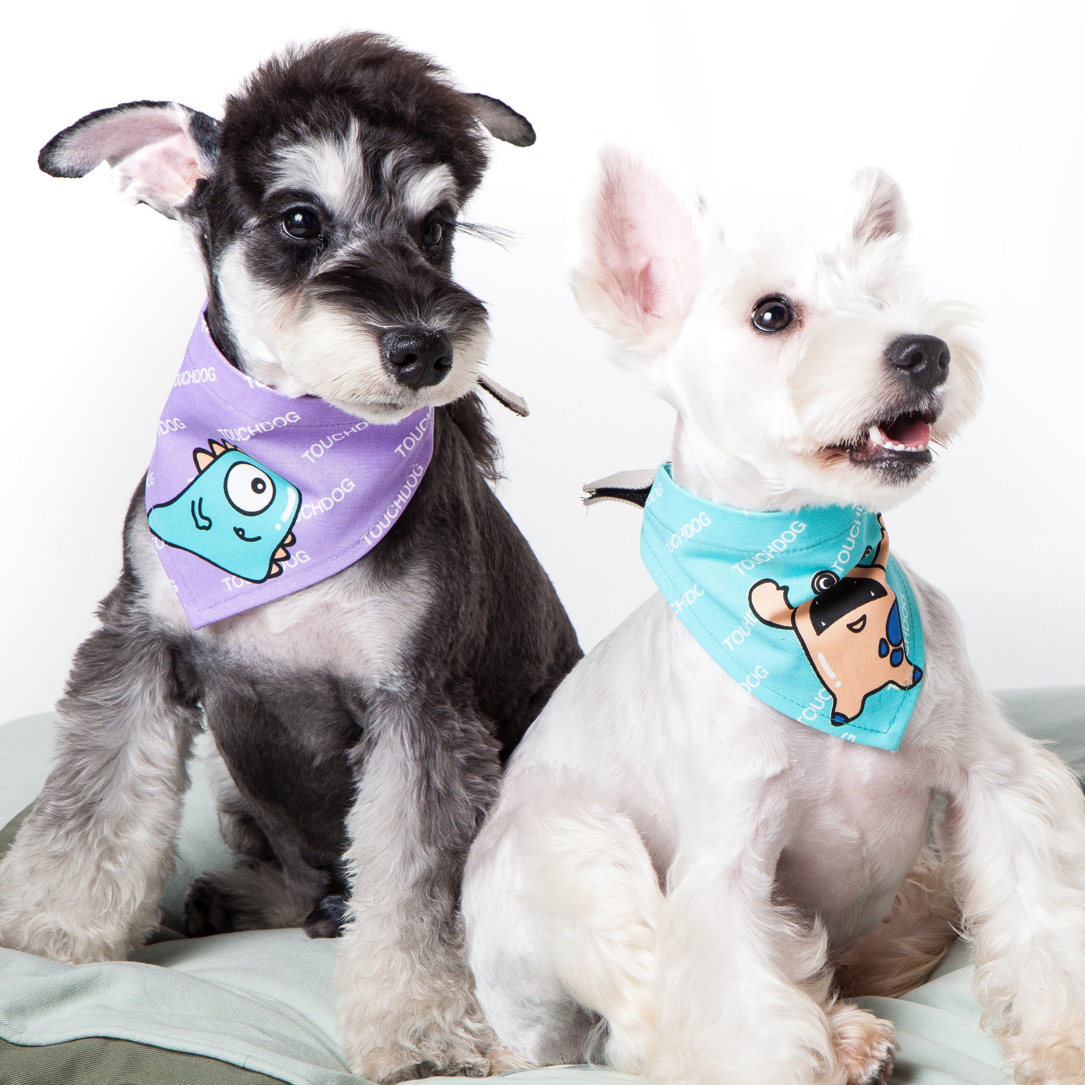 Touchdog Plaid Patterned Hook-and-Loop Fashion Dog Bandana